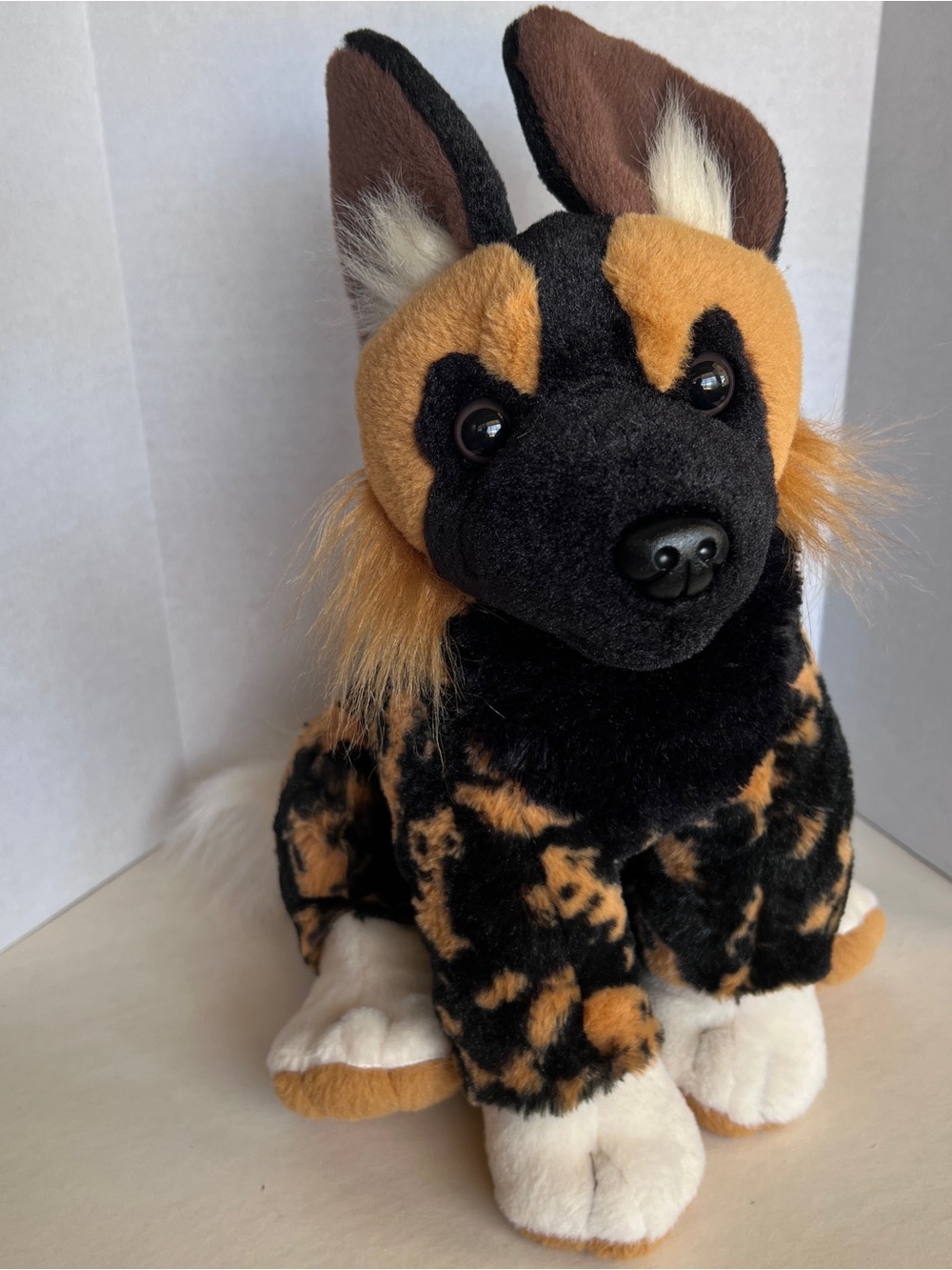 Wild Republic K&M African Wild Dog Calico Hyena Plush Stuffed Animal Orange Tag
